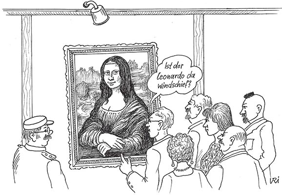 Karrikatur mit Mona Lisa