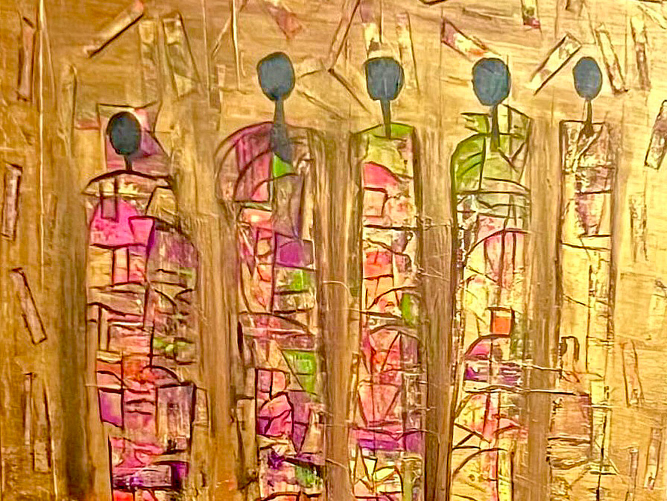 Ariam Berhane - Auf dem afrikanischen Kontinent erhebt sich die Modenschau 
              wie ein farbiger Atemzug. Bunte Kleider schwingen im goldenen Hintergrund, als trüge jedes Muster eine eigene Sonne. Die Stoffe erzählen Geschichten, und der Laufsteg wird zu einem leuchtenden Traum aus Farben.